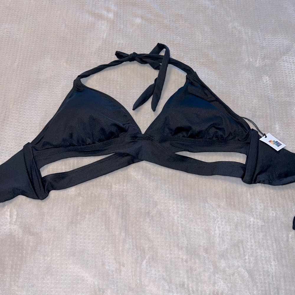 Shade & Shore Black Bikini Top | Size Large | NWT